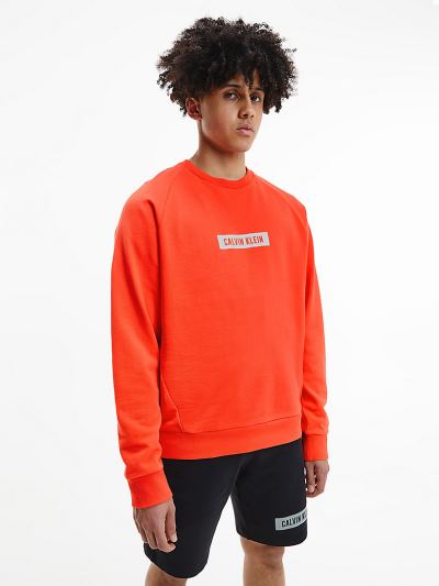 Calvin Klein Ruhák HU560359 | Calvin Klein Cotton Terry Férfi Pulóver Rózsaszín
